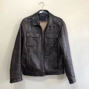 Banana Republic Brown Leather Bomber Jacket